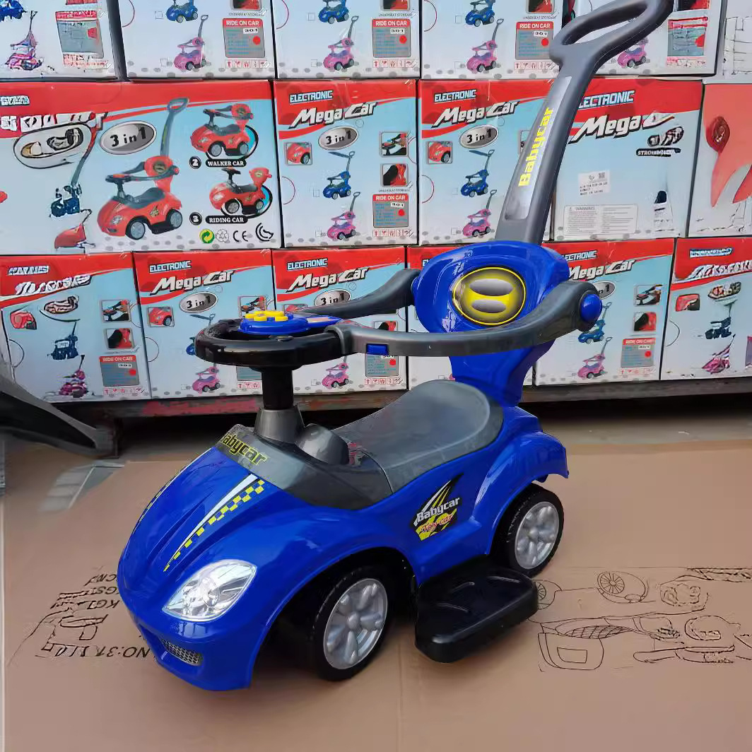 1 / 3 patineta para niños carro de torsión con barandilla de empuje para niños carro de juguete carro de balance image 5