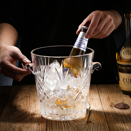 king crystal portable glass ice bucket home wine KTV iced small European ice bucket ice bucket