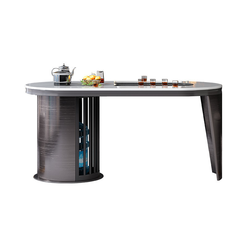 Mesa de té balcón mesa de té moderna simple tabla de roca mesa y silla de lujo ligera combinación de mesa de té de oficina en el hogar un conjunto completo