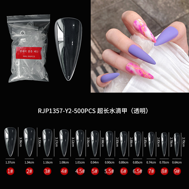 500 piezas de puntas de uñas blancas en una bolsa, varios estilos de uñas suaves sin pliegues, puntas de uñas transparentes, puntas de uñas especiales para uñas postizas. image 21