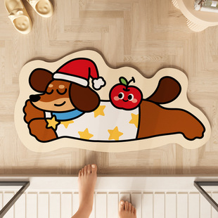 Cartoon Bathroom Mat Water Absorbent Quick-drying Dirty-resistant Easy-to-take-care Bathroom Door Mat Household Diatom Mud Anti-slip Mat
