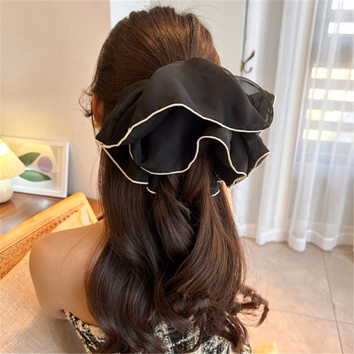 Oversized mesh hair tie for summer, ponytail hair rope, girly temperament hair rope, high-end niche hair style hair accessories