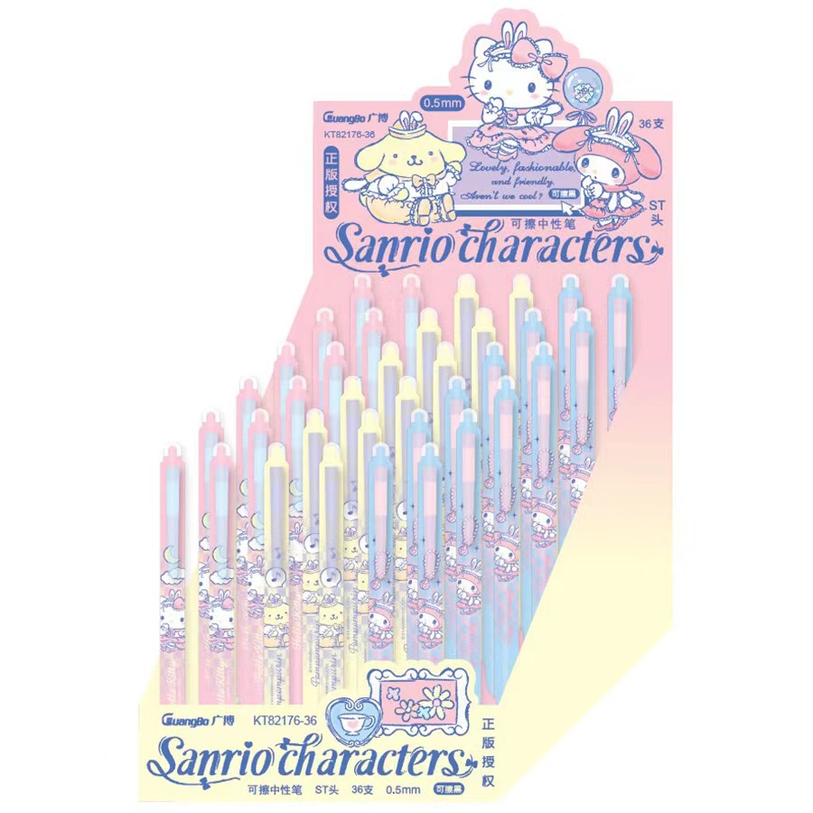 검은 KT82176-36 Sanrio 지울 수있는 펜 1 [36 PCs/box]