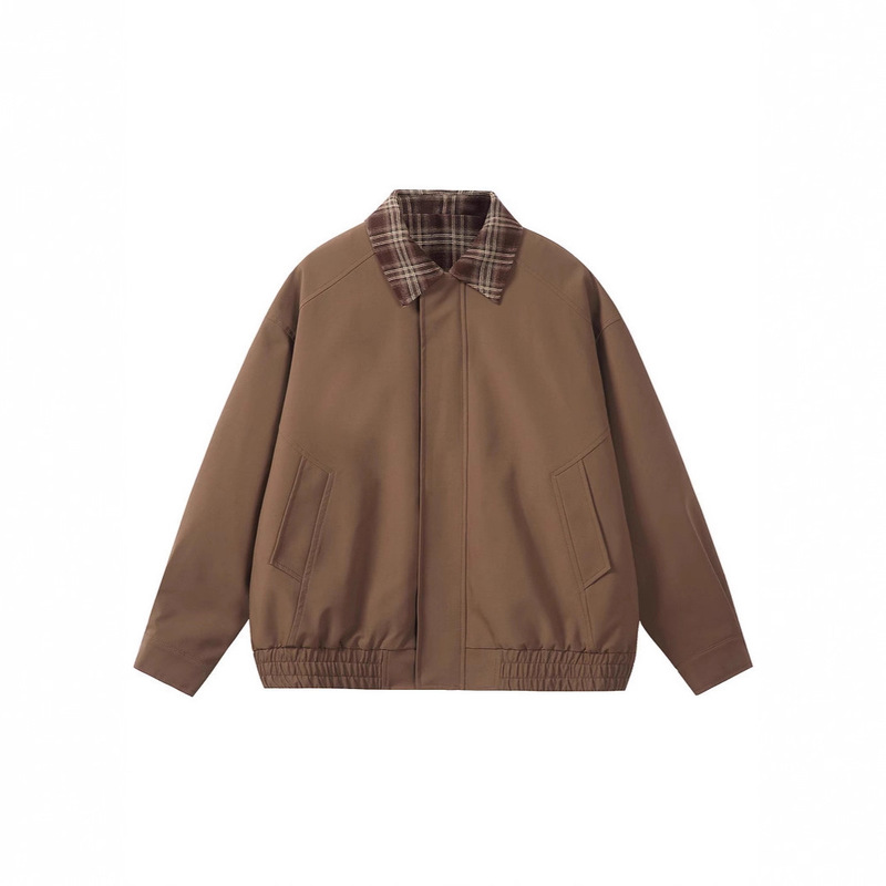 Fake Two-Piece Color-Blocked Jacket for Men, Spring & Fall American Design Couple Flight Jacket, High Street Retro Lapel Top for Men