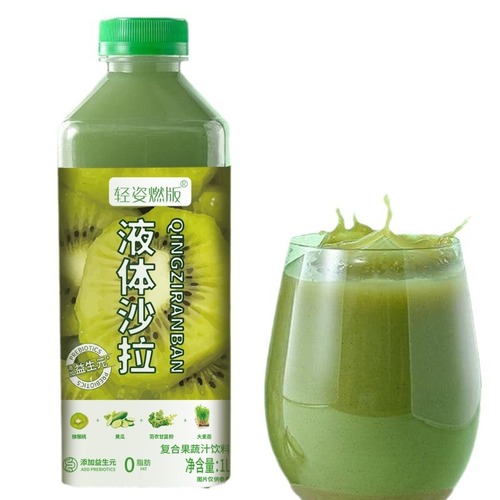 Liquid salad 1 bottle, 1000ml, meal replacement light liquid, clean ingredients, prebiotics, non-gluten village fruit and vegetable juice
