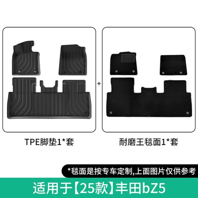 Suitable for 25 Toyota Bz5 Modelə uyğun ayaqaltı - 25-models-of-bz5-double-layer-wear-resistant-king-floor-mats