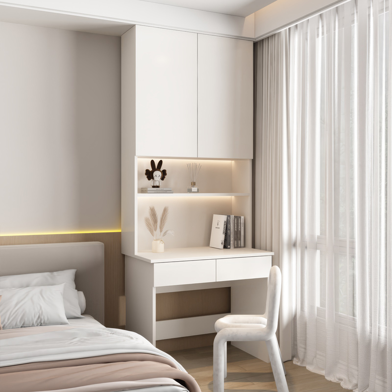 批书桌书柜一体书架家用写字桌卧室电脑桌学生学习桌阳台实木办公