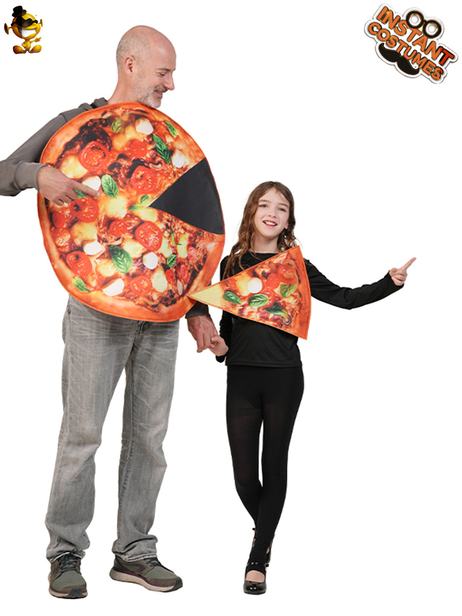 Halloween cross-border padres-hijos pizza disfraz COS disfraz de juego de roles disfraz de espectáculo de escenario disfraz de distribución de disfraz de fiesta