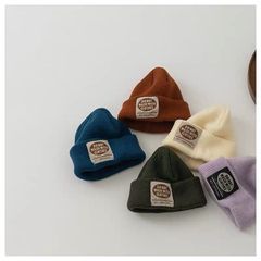 ins韓國網紅同款兒童針織帽秋冬男童女童出遊搭配個性布標毛線帽