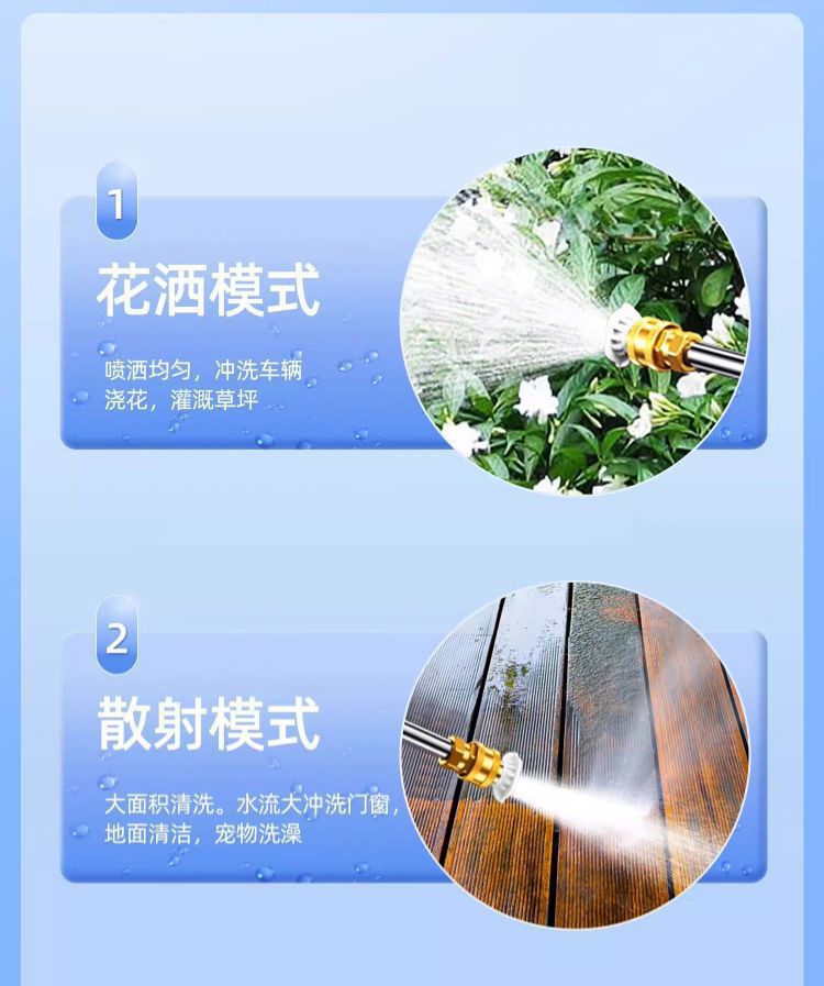 Car High-Pressure Household Electric Car Wash Machine Rechargeable Car Wash Gun High-Power Car Wash Water Gun Cleaning Machine Car Washer
