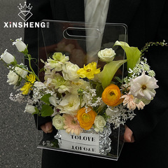 Corel Acrylic Tote Flower Box, Transparent Minimalist Instagram Style, Floral Art Supplies, Flower Shop Packaging Materials, Bouquets