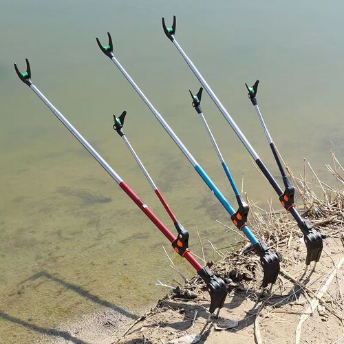 Outdoor stainless steel thickened fishing bracket Black King Kong giant fishing rod bracket dual-purpose ground fishing gear turret bracket