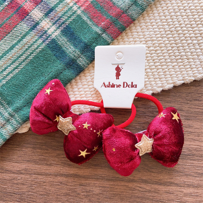 Christmas Bow Hairpin Red And Green Glitter Hair Accessory_voghion.com