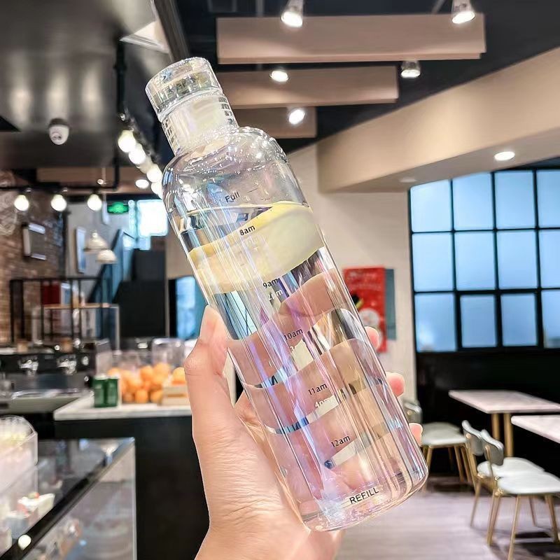 目盛り付き耐熱プラスチックカップ、人気の透明携帯カップ、アウトドアポータブルスポーツウォーターカップ、在庫あり透明タイプ|undefined