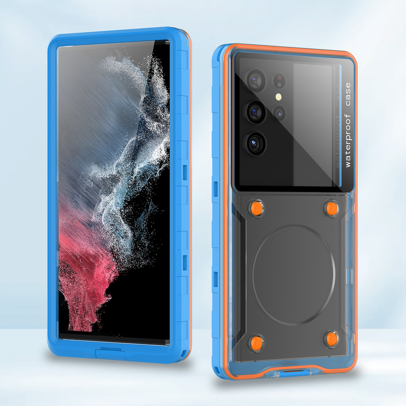 赤唐辛子6.9インチ携帯電話汎用防水潜水携帯電話ケース屋外運動簡易転倒防止透明保護カバー|undefined