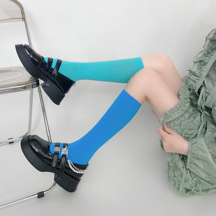 Girl's summer thin personalized all-match velvet candy color knee socks colorful Japanese y2g style calf socks for women