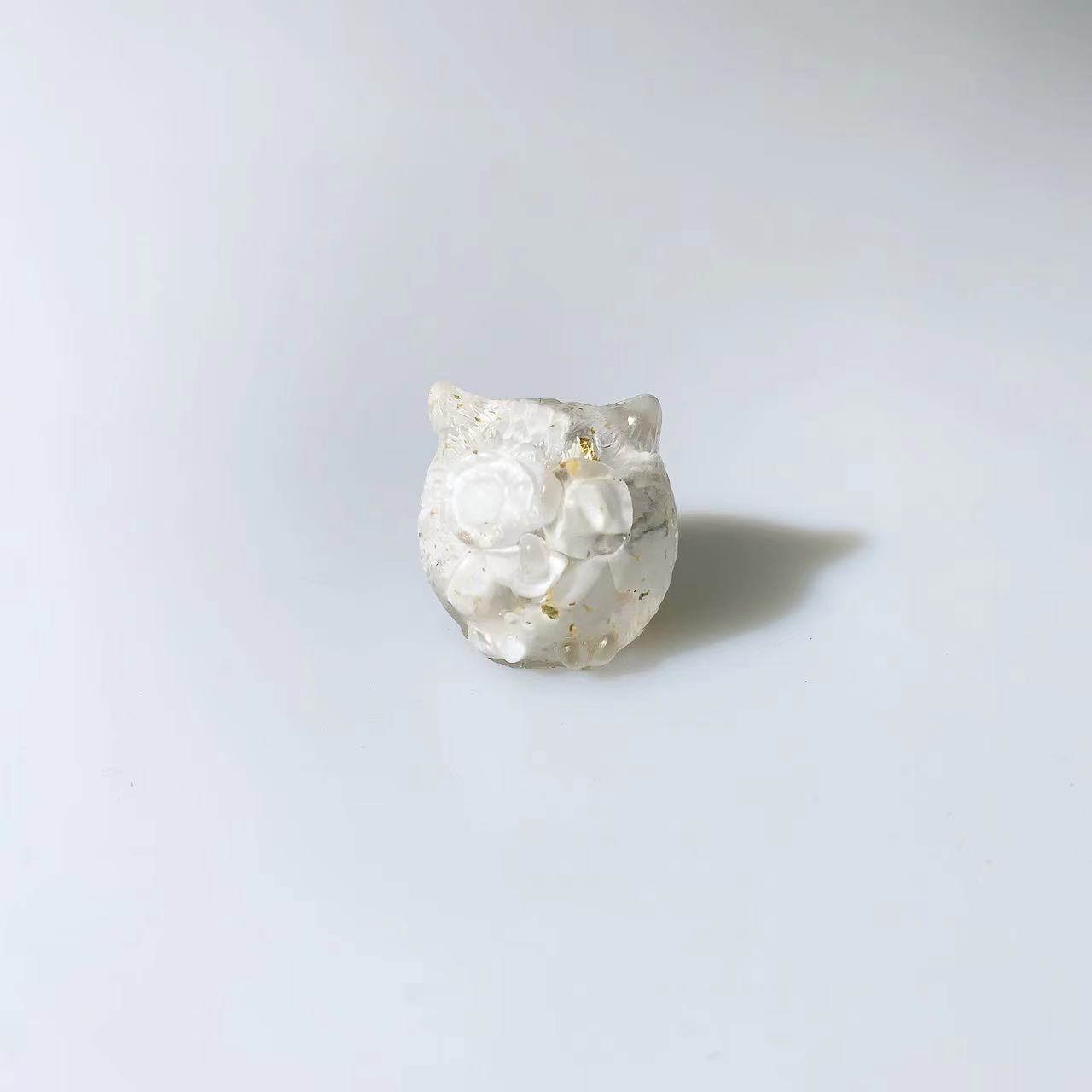 クロスボーダーの新しい水晶の砂利の小さいフクロウの滴のゴムの置物の小さい景観の装飾の手工芸品