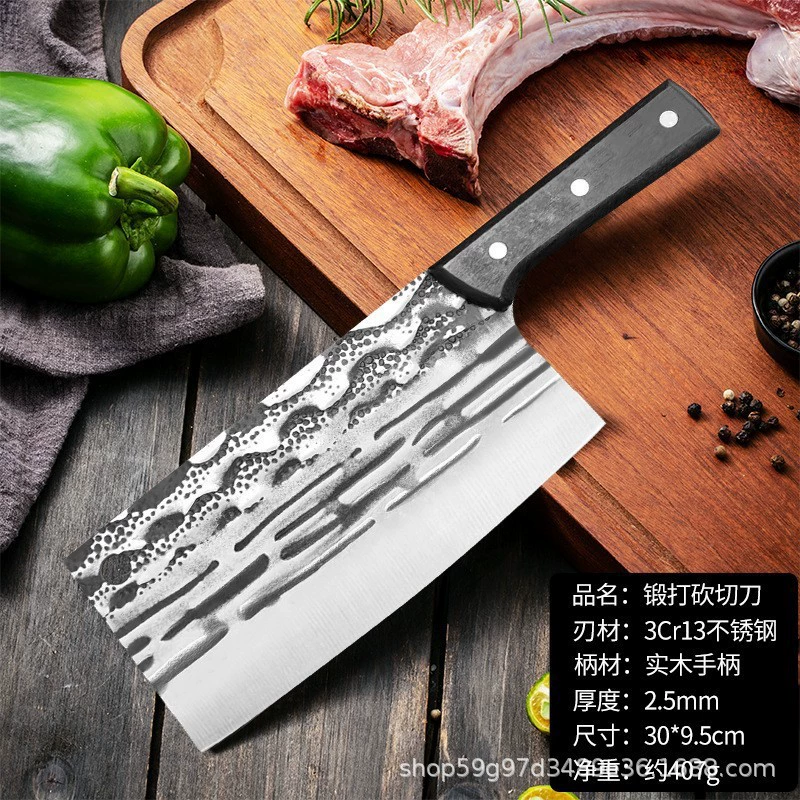 Ручная ковка ножа из нержавеющей стали для резки мяса (Паодзянху), для butcher и хозяйственного использования, деревянная ручка, толщина 1.5–4.0 мм