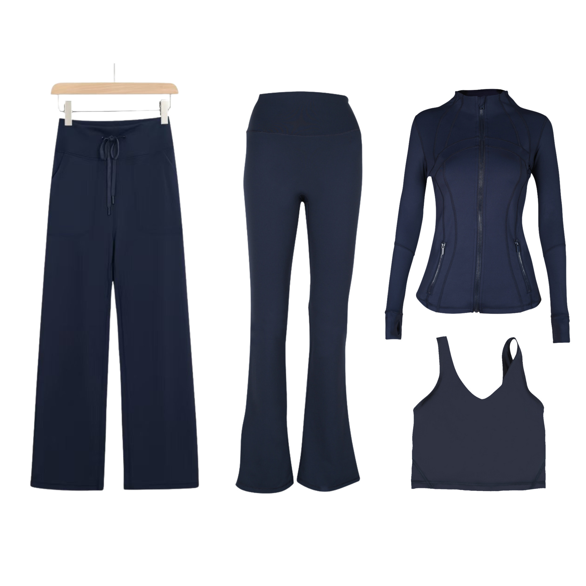Women's Slim Fit Active Four Piece Set With Jacket And Leggings_voghion.com