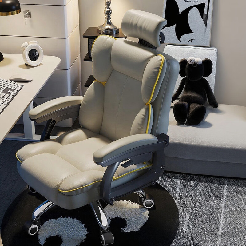 Modelo ordinario + almohada para la cabeza + esponja + barra de aire de primera clase - silla de cuero gris 927