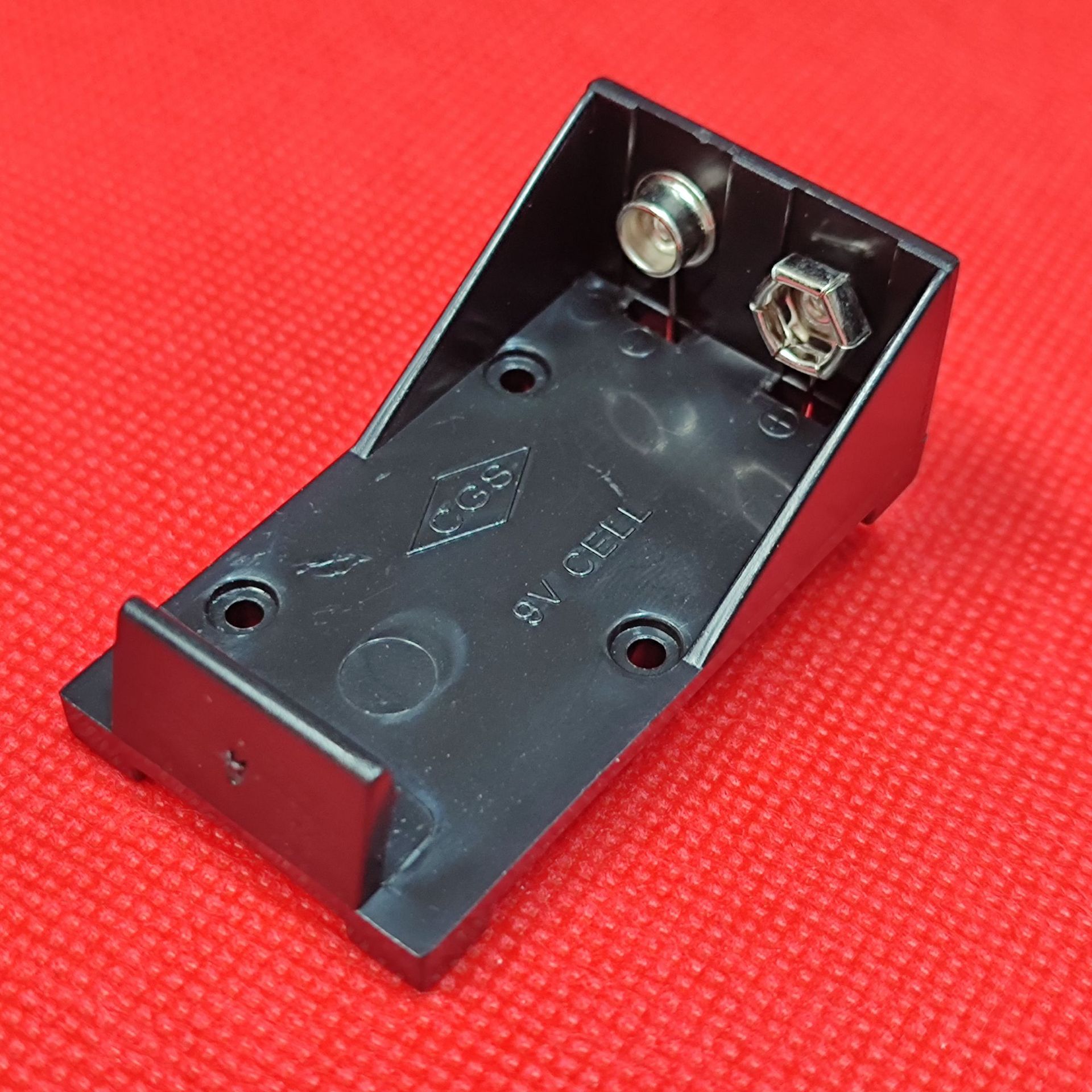 9V带针直插卧式电池盒9V电池仓音响电池盒电池槽电池座优惠批发