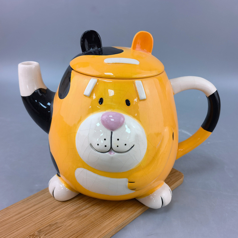 Cerámica linda Shiba Inu tetera nube blanca cerámica dibujos animados 3D estilo animal hervidor cafetera vajilla de Navidad