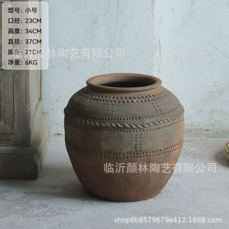 Antigüedad tallada a mano en cerámica gruesa, herencia cultural intangible en cerámica, gran barriga de cerámica, viento tranquilo, decoración del hogar Zen en cerámica