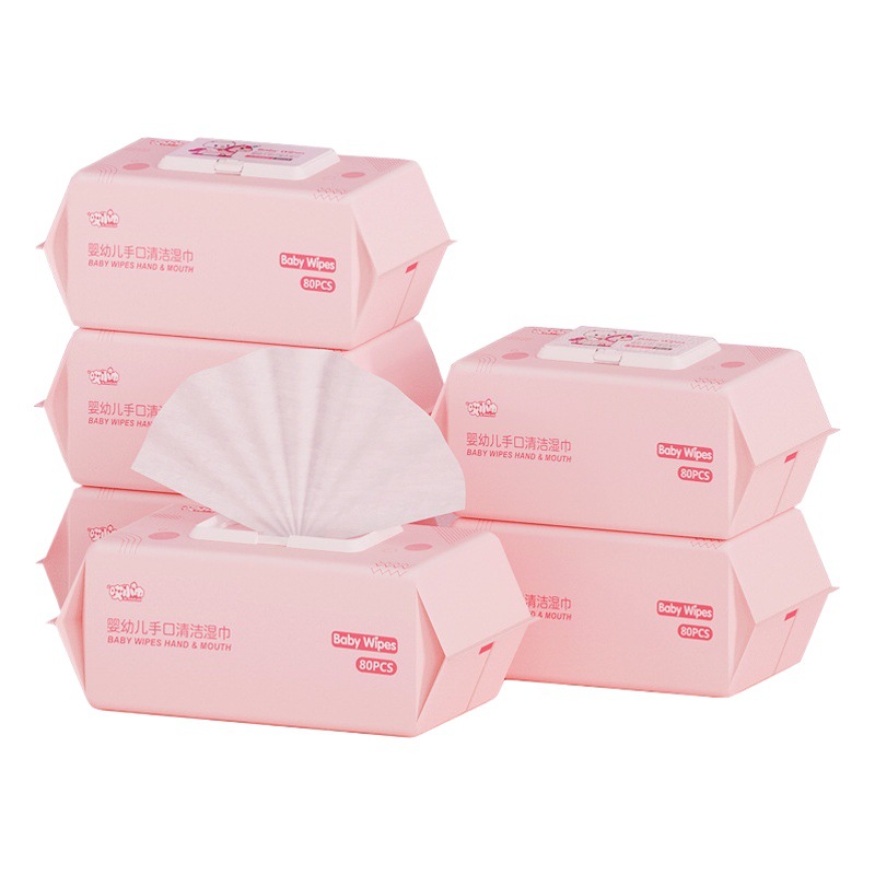 80 piezas toallitas de mano para bebés Paquete Grande toallitas de limpieza sanitaria con tapa toallitas para bebés fábrica al por mayor