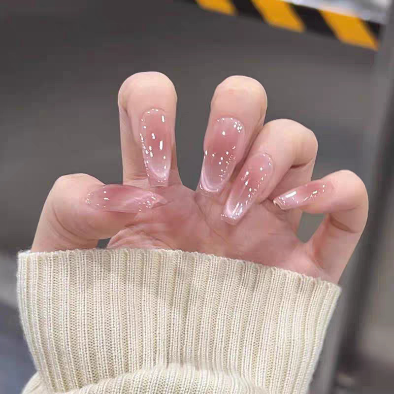Wearable Nails Ins Pure Desire Atmosphere Gentle Clear Nude Pink Gradient Whitening Removable Nail Stickers Finished Product Wholesale Wearable Nails Ins Pure Desire Atmosphere Gentle Clear Nude Pink Gradient Whitening Removable Nail Stickers Finished Product Wholesale