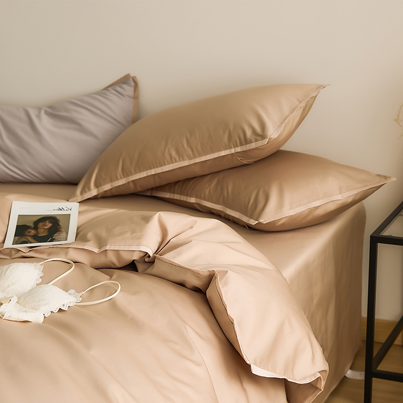 Elegant Bedding Set In Pure Cotton Nordic Style Four Piece Bed Set_voghion.com