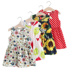 Amazon's Foreign Trade Cotton Premium Girls' Summer Dress Sleeveless Bodysuit Princess Dress Children's Wholesale