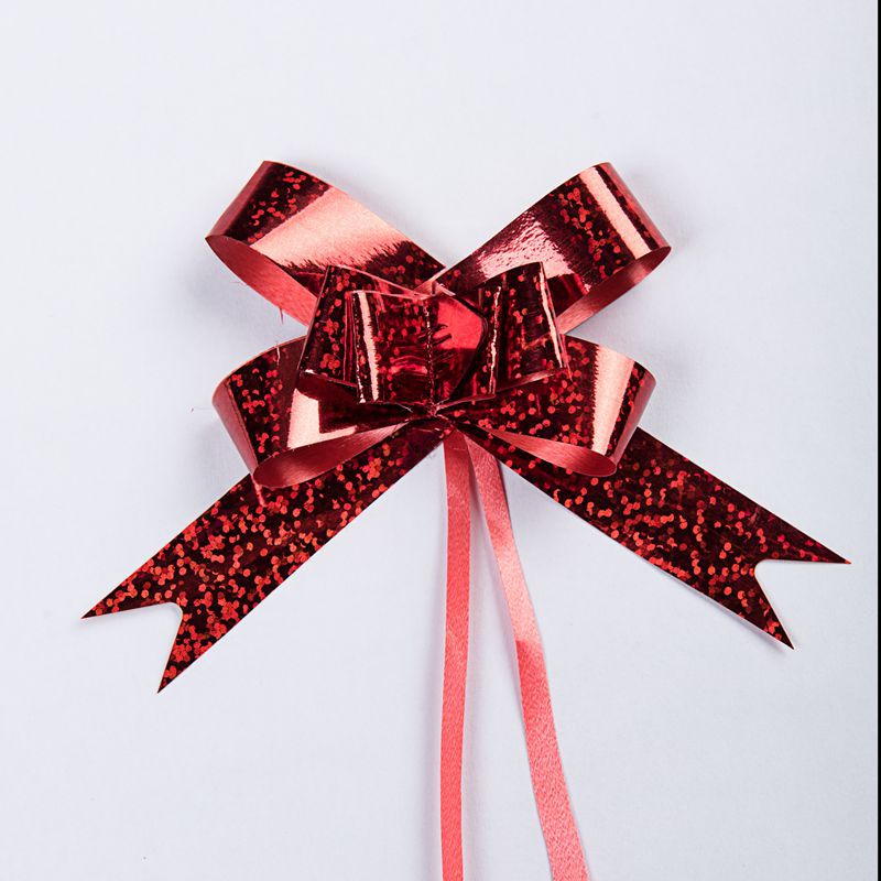 Venta caliente transfronteriza 18mm láser metálico dibujado a mano flor regalo de Navidad embalaje dibujo flor arco tirar flor envío gratuito