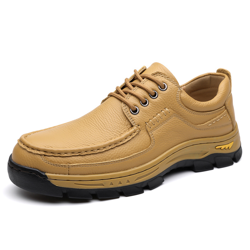 2025 primavera y verano nuevos zapatos de cuero casuales de negocios para hombres hechos a mano en línea cordón de cuero para hombres zapatos de cuero suave zapatos de cabeza redonda