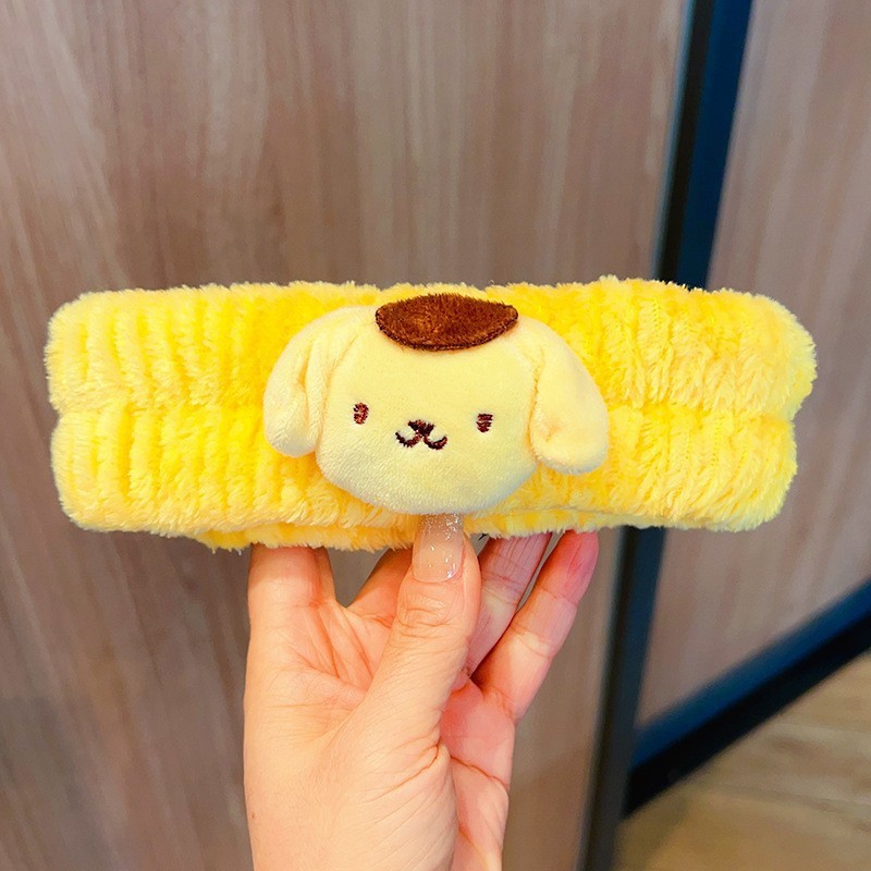 Nuevos dibujos animados tela de tela correa de pelo al por mayor extraña peluche lavado facial maquillaje de tela de tela de tela de banda de mariposa final de cabello de chicas