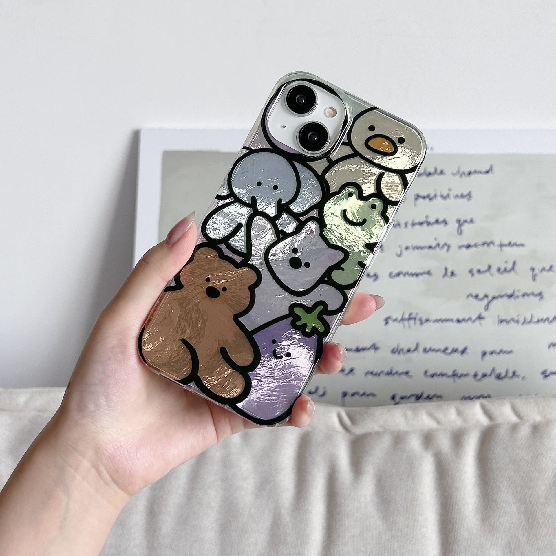 Divertido animal de berenjena de dibujos animados para Apple 14/15Pro nueva funda para teléfono móvil 16Promax nicho 13 niñas