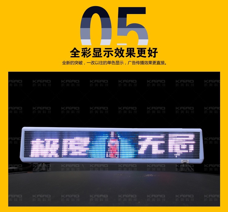 Taxi LED display top light, taxi LED advertising display, color scrolling display light box