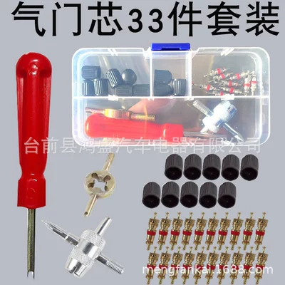 Work Set Tire Repair – valve - 33pc-copper-color-alloy-valve-core-set