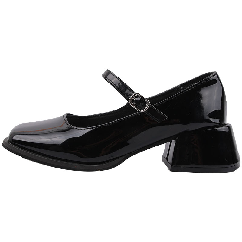 Versatile shallow cut square toe French single shoe for women's 2023 Spring Autumn New Evening Shoes with thick heels_voghion.com