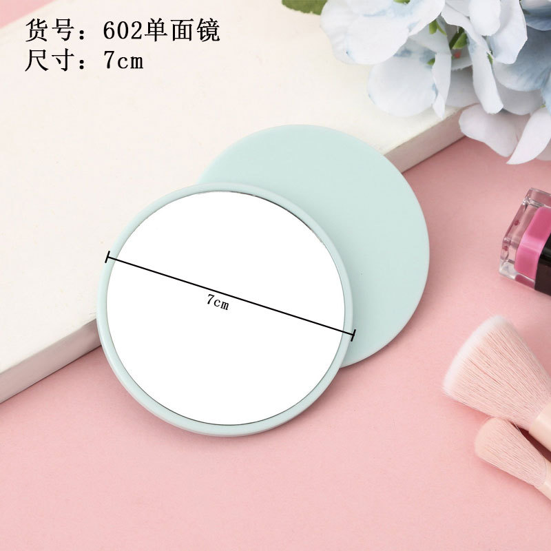 Espejo de maquillaje plegable de plástico con diseño de dopamina, espejo pequeño redondo, espejo de mano portátil de doble cara abatible, espejo plegable.
