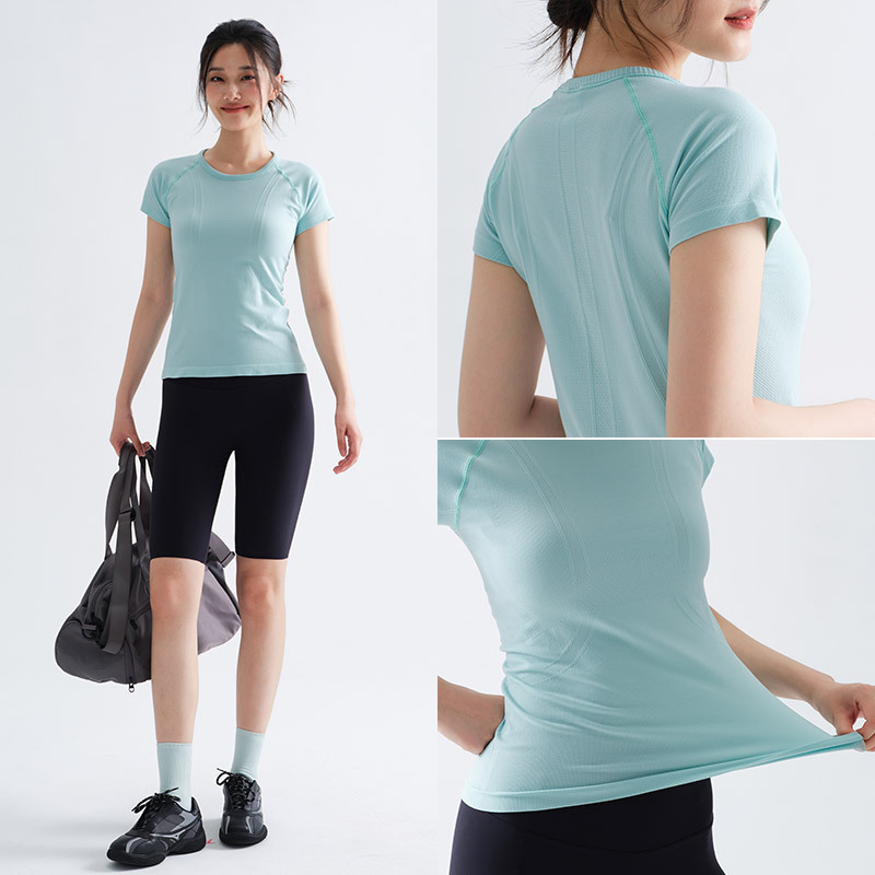 Yoga Clothing Tights Sports Fitness Short-Sleeved Tops Quick-Drying Breathable Running 2025 New Autumn Badminton Jersey