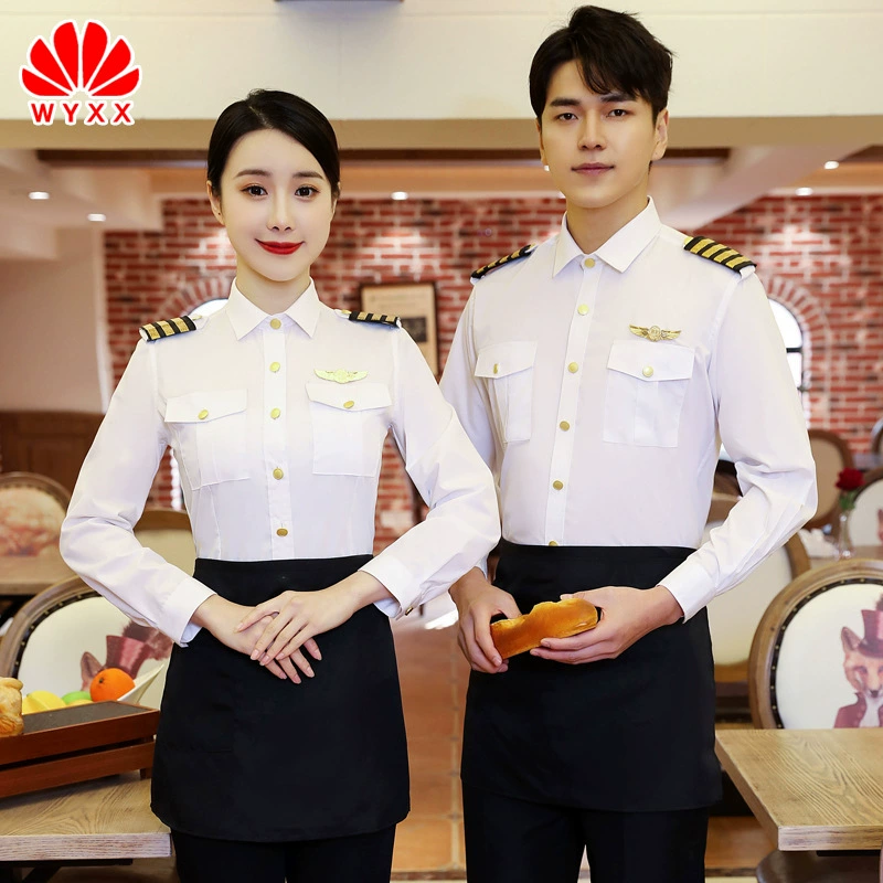 Рубашка с длинным рукавом для ночного клуба Hotel KTV, мужская и женская пустая менее униформа, рабочая одежда для официанта бара, Высококачественная рабочая одежда для ресторанов