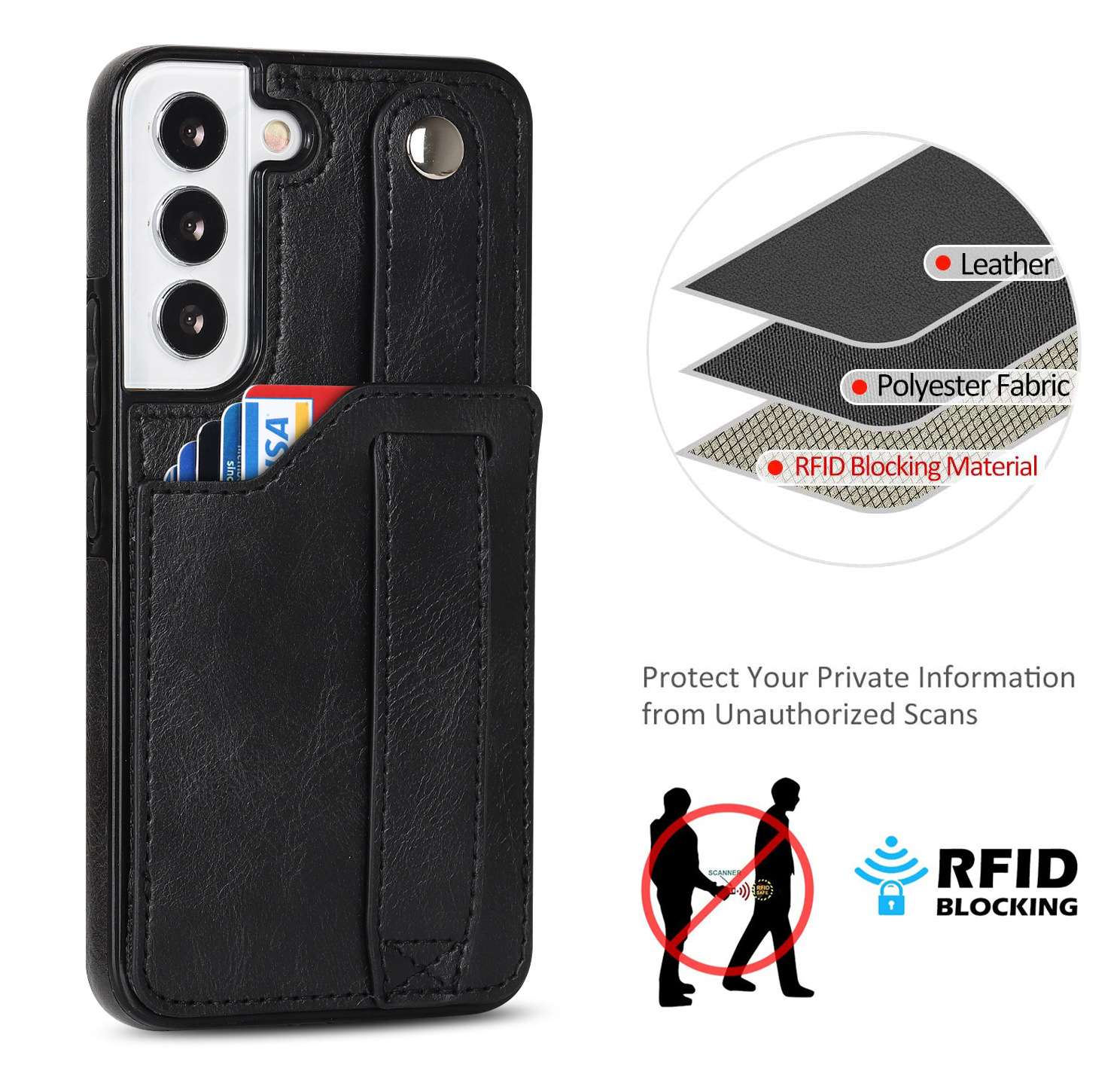 Handyhülle Für Samsung A53 Mit Armband Und Kartenfach Aus Leder_voghion.com