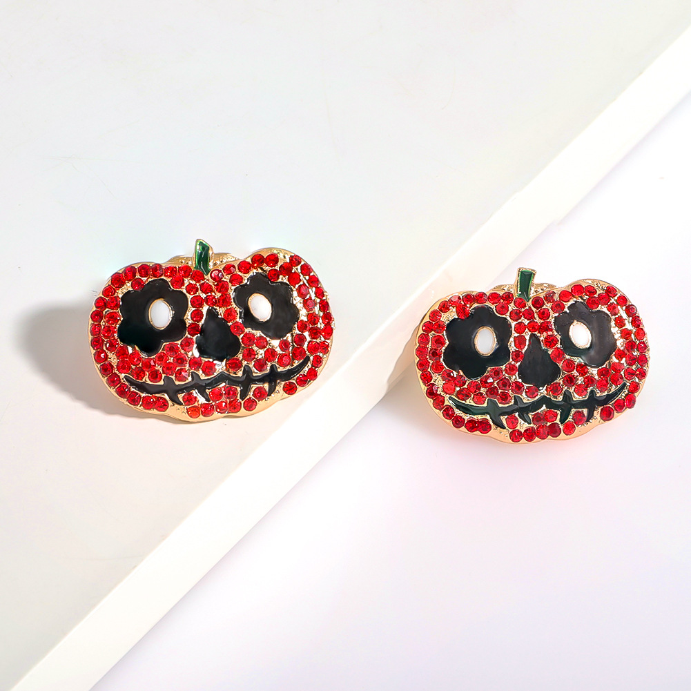 Pendientes De Halloween De Calabaza Con Diamantes De Aleación Al Por Mayor Joyería Nihaojewelry display picture 8