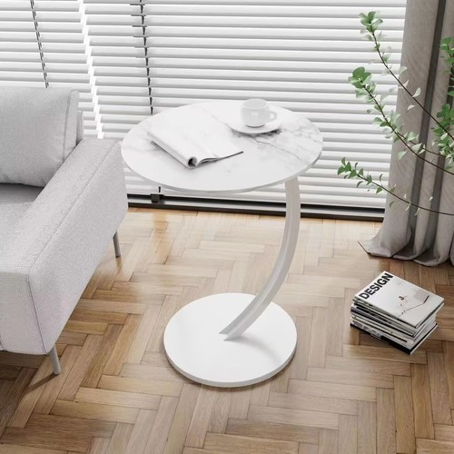 Factory wholesale small round cream-style side table, movable coffee table for living room sofa, balcony small coffee table
