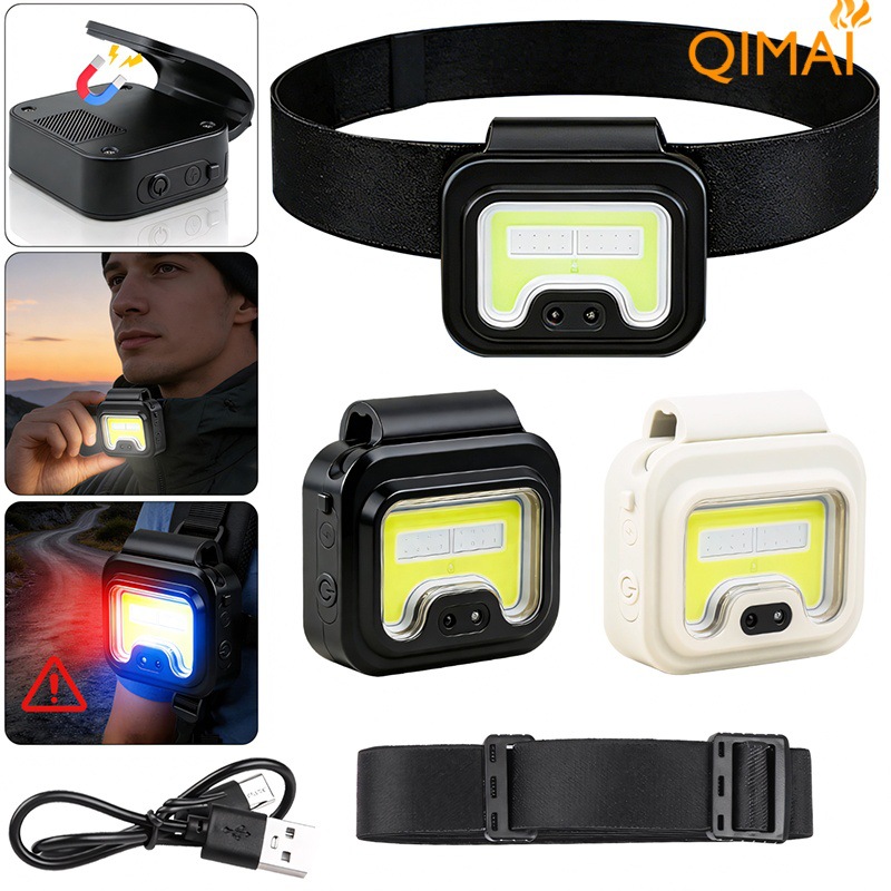 New Cross-border COB Silicone Strong Magnetic Small Portable Headlamp, Mini USB Rechargeable, Sensor-activated Running_desvips.com