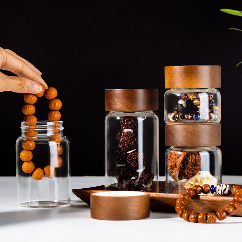 Wenwan bracelet jewelry storage jar glass bottle glass jar sealed jar storage bottle glass sealed jar Wenwan bracelet jewelry storage jar glass bottle glass jar sealed jar storage bottle glass sealed jar