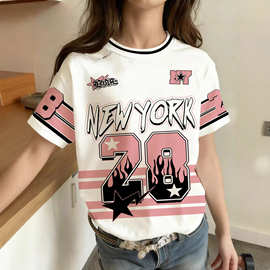 3D数码印花儿童T恤，跨境货源，可发任何图片印花