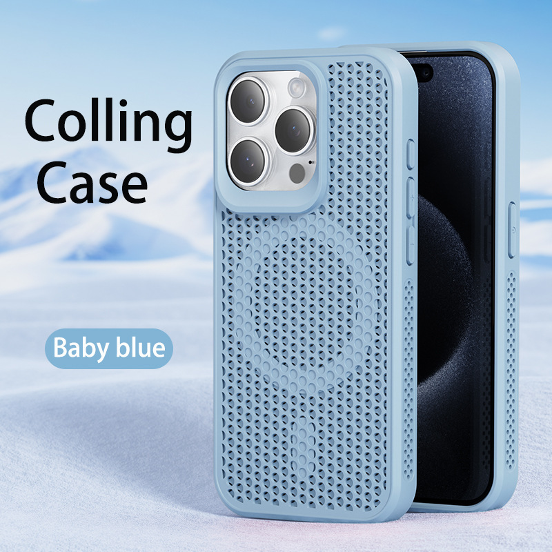 Funda para teléfono móvil Apple 17ProMax, funda magnética transpirable con disipación de calor para iPhone 15PRO, funda con disipación de calor para celular 11