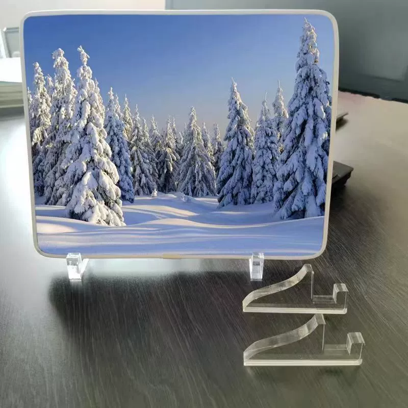 Acrylic photo frame, tubing, glass decorations, sample