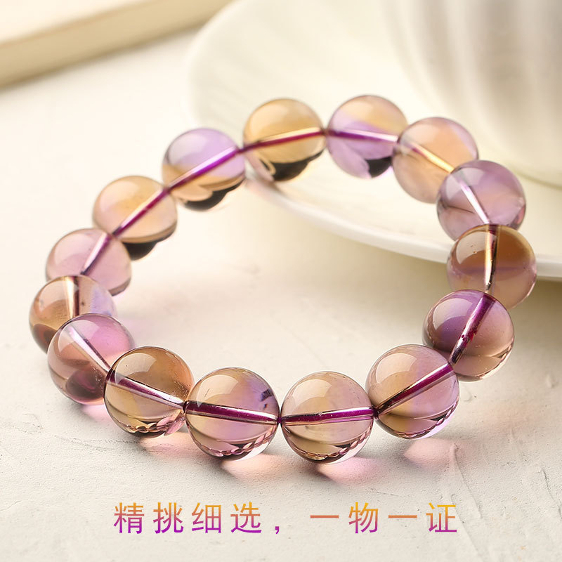 【結晶選択】天然紫黄晶ブレスレット女性紫水晶黄水晶手串ブレスレット男女ファッションプレゼント|undefined